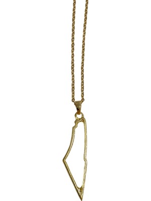 Zaytoon Filistin Haritası Içine Boş Gold Rengi Zinciri Unisex Kolye 44 cm J300021