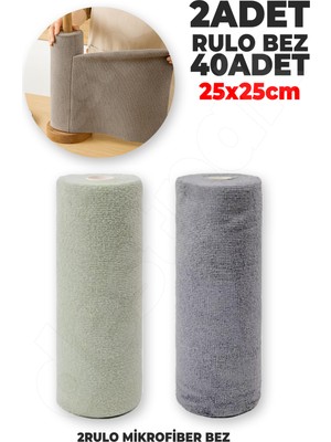 Destpak 40 Adet 2 Rulo Mikrofiber Bez Koparılabilir Mikro Fiber Bez Kaliteli Mutfak Tezgah Bezi Yıkanabilir