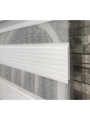 StorBurada Beyaz Geniş Plise Zebra Stor Güneşlik Perde STB480-D