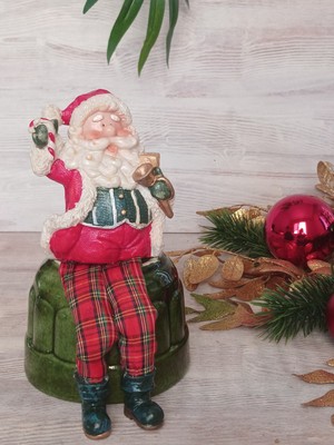 Empressco Kırmızı Sallanan Noel Baba Biblo, Neşeli ve Hareketli Ev Dekoru