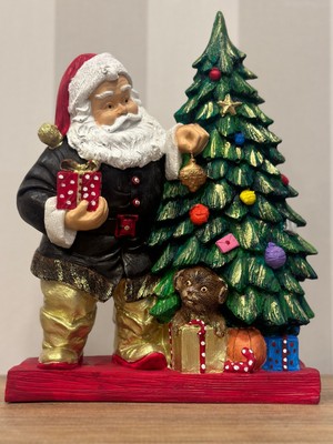 Empressco Çam Ağacı ve Noel Baba Figürlü Renkli Dekoratif Obje, Şık ve Detaylı Tasarım