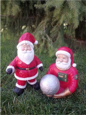 Empressco Kırmızı Noel Baba Biblo, Astronot Figür, Yılbaşı Dekoru, Polyester Heykel