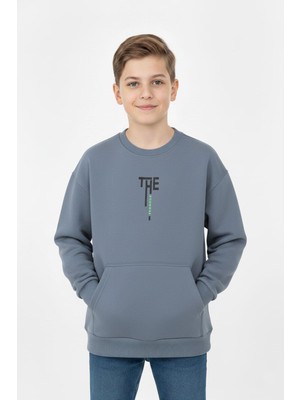 New Kids Kanguru Cepli Bisiklet Yaka Erkek Çocuk Sweatshirt