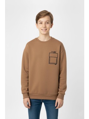 New Kids Baskı Detaylı Bisiklet Yaka Erkek Çocuk Sweatshirt