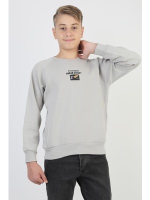 New Kids Kanguru Cepli Baskılı Detaylı Erkek Çocuk Sweatshirt
