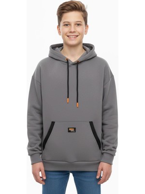 New Kids Kapüşonlu Kanguru Cepli 2 Iplik Mevsimlik Erkek Çocuk Sweatshirt