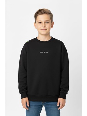 New Kids Bisiklet Yaka Baskı Detaylı Erkek Çocuk Sweatshirt