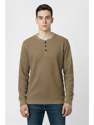 New Kids Mevsimlik Düğme Detaylı Bawelna Kumaş Uzun Kollu Erkek Çocuk Sweatshirt