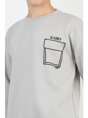 New Kids Baskı Detaylı Bisiklet Yaka Erkek Çocuk Sweatshirt