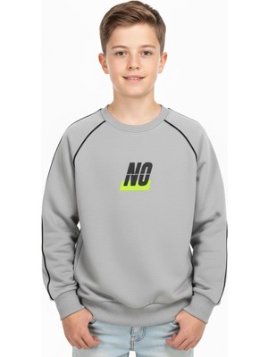 New Kids No Baskılı Kapşonsuz Rahat Erkek Çocuk Sweatshirt