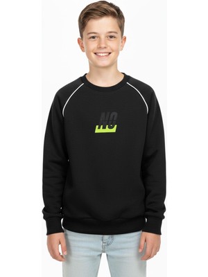 New Kids No Baskılı Kapşonsuz Rahat Erkek Çocuk Sweatshirt