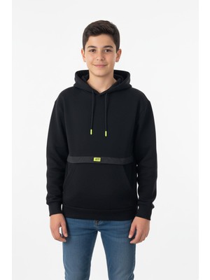 New Kids Kapşonlu Kanguru Cepli Detaylı Erkek Çocuk Sweatshirt
