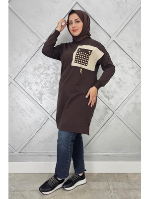 Pys Giyim Kadın Cebi Kombin ve Aksesuar Detaylı Tesettür Tunik
