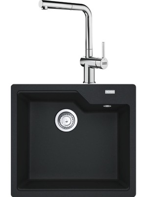 Franke Urban Ubg 610-56 Granit Nero Evye, Actıve Plus Doccıa 2.0 Spiralli, Krom Armatür
