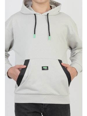 New Kids Kapüşonlu Kanguru Cepli 2 Iplik Mevsimlik Erkek Çocuk Sweatshirt