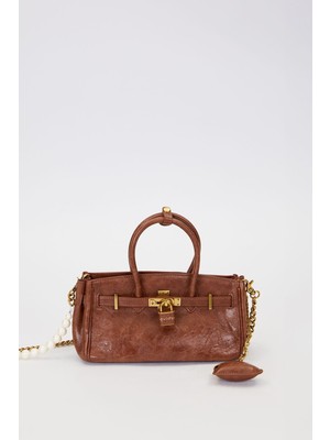 Levidor Koyu Kahve Uzun Inci Askılı Omuz Çantası