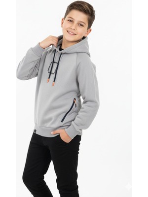 New Kids Kapüşonlu Fermuarlı Cepli Erkek Çocuk Sweatshirt