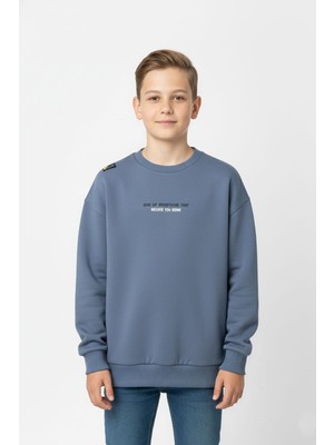 New Kids Bisiklet Yaka Baskı Detaylı Erkek Çocuk Sweatshirt