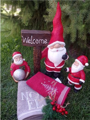 Empressco 3'lü Noel Baba ve Yılbaşı Desenli Polyester Havlu Seti