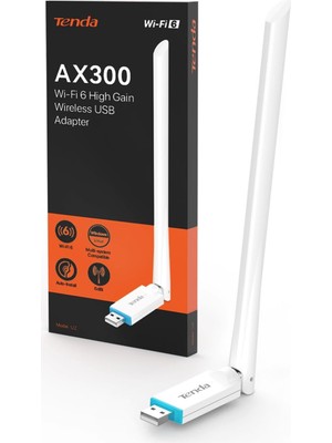 Tenda U2 AX300 Wi-Fi 6 Kablosuz USB Adaptörü