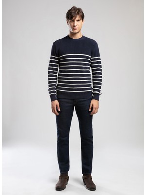 Lee Cooper Yuvarlak Yaka Regular Fit Lacivert Erkek Kazak 261 Lcm 241020 Baldwın Lacivert-Ekr