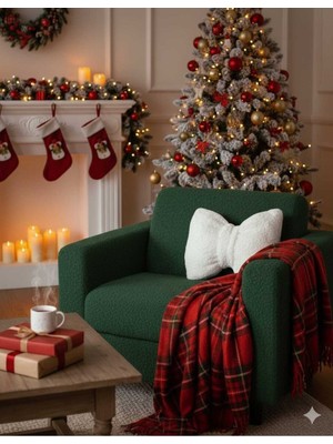 Empressco Beyaz Dekoratif Yılbaşı Kırlent Yastık, 50X40 Cm, Şık ve Rahat Kullanım Sağlar