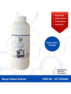 Nespro Halı ve Koltuk Yıkama Makinesi Şampuanı/deterjanı - Beyaz Sabun Kokulu Köpüksüz 1 Lt