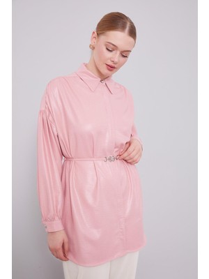 Levidor Pudra Omuz Büzgü Detaylı Gömlek