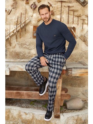 Remsa Erkek Aydoğan Jakar Uzun Kol Pijama Takımı 3380 LACIVERT04