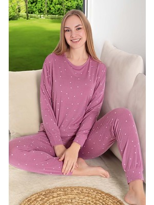 Aydoğan Kadın Napoli Uzun Kol Pijama Takımı 240981 PEMBE01