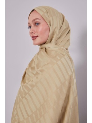 Lêvi D'or Çağla Yeşili Kesik Çizgili Blue Jakar Şal