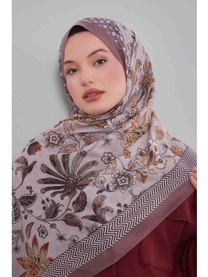 Levidor Kahve Lale Desen Sport Şal