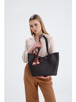 MİALES Fular ve Yavru Çanta Detaylı Kadın El ve Omuz Çantası