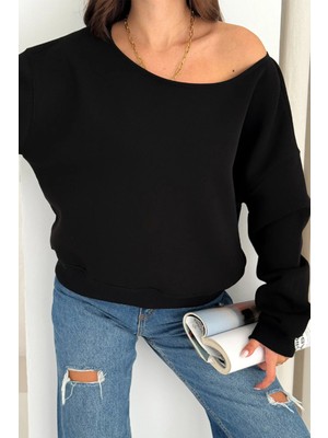 Venilife Üç Iplik Şardonlu Uzun Kollu Kayık Yaka Sweatshirt