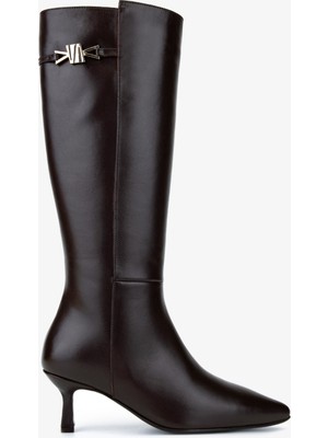 Valmenti Kadın Hakiki Deri Kahverengi Klasik Çizme 33 6205 Bn Czm SK25-26 Kahve Derı