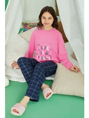 Genç Kız Aydoğan Pamuklu Pijama Takımı 240772 Pembe