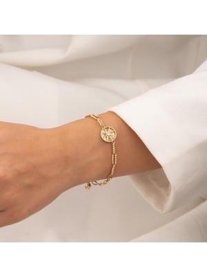 Hakan Mücevherat Taşlı Yıldız 14 Ayar Altın Bileklik