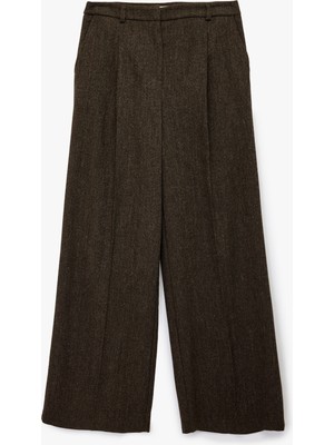 Koton x Şahika Ercümen - Koyun Yünü Karışımlı Pileli Geniş Paça Pantolon