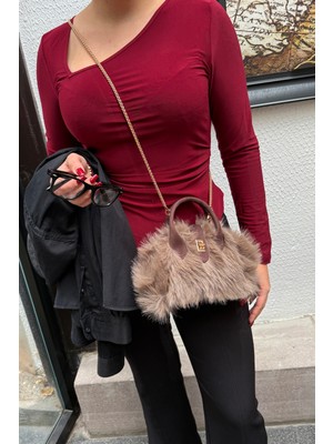 La'Graccio Paris La\'graccio Paris Kadın Marina Hasır-Peluş Askılı Çanta