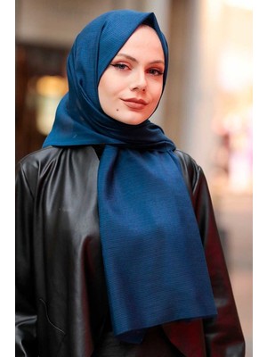 Neva Style Çizgili Lacivert Şal 7547L