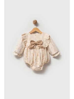 Aysskids Gale Uzun Kollu Dantel Detaylı Özel Gün Bayramlık Kız Bebek Romper