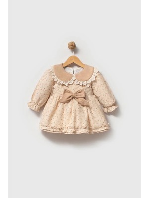 Aysskids Betty Kız Bebek Uzun Kollu Dantel Yaka Detaylı Özel Gün Bayramlık Elbise