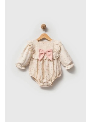 Aysskids Gale Uzun Kollu Dantel Detaylı Özel Gün Bayramlık Kız Bebek Romper