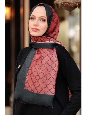 Neva Style Petek Desenli Kiremit Tesettür Şal 50172KRMT