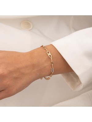 Hakan Mücevherat Dorikalı Ataç Model 14 Ayar Altın Bileklik