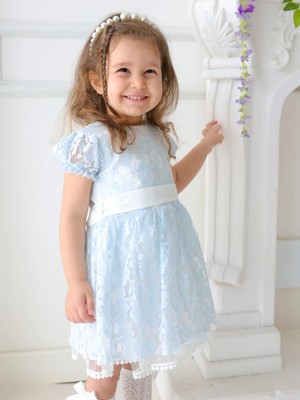 Aysskids Emma Kız Çocuk Güpür Detaylı Elbise