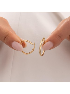 Hakan Mücevherat Halka Küpe 14 Ayar Altın