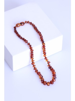 Safnaturel Sertifikalı Doğal Kehribar Bebek Kolyesi Damla Kehribar