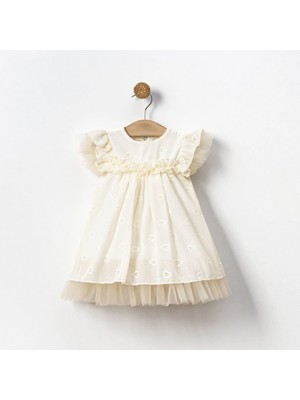 Aysskids Nil Kalp Desenli Kız Bebek Elbise