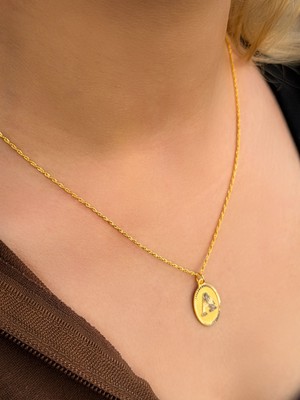 Uzundağ Kuyumculuk 14 Ayar Altın Oval A Harfli Kolye